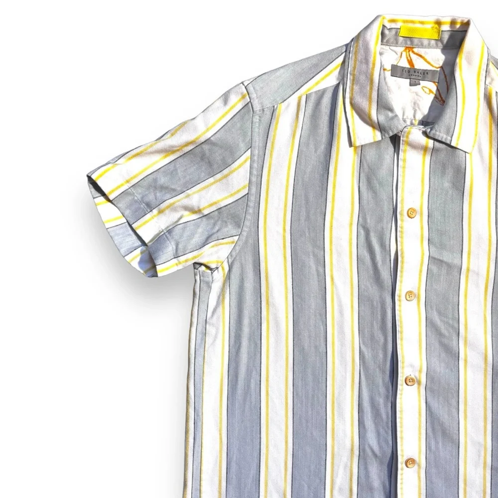 Ted Baker Striped Button Down Shirt size 1(small) - Picture 4 of 12